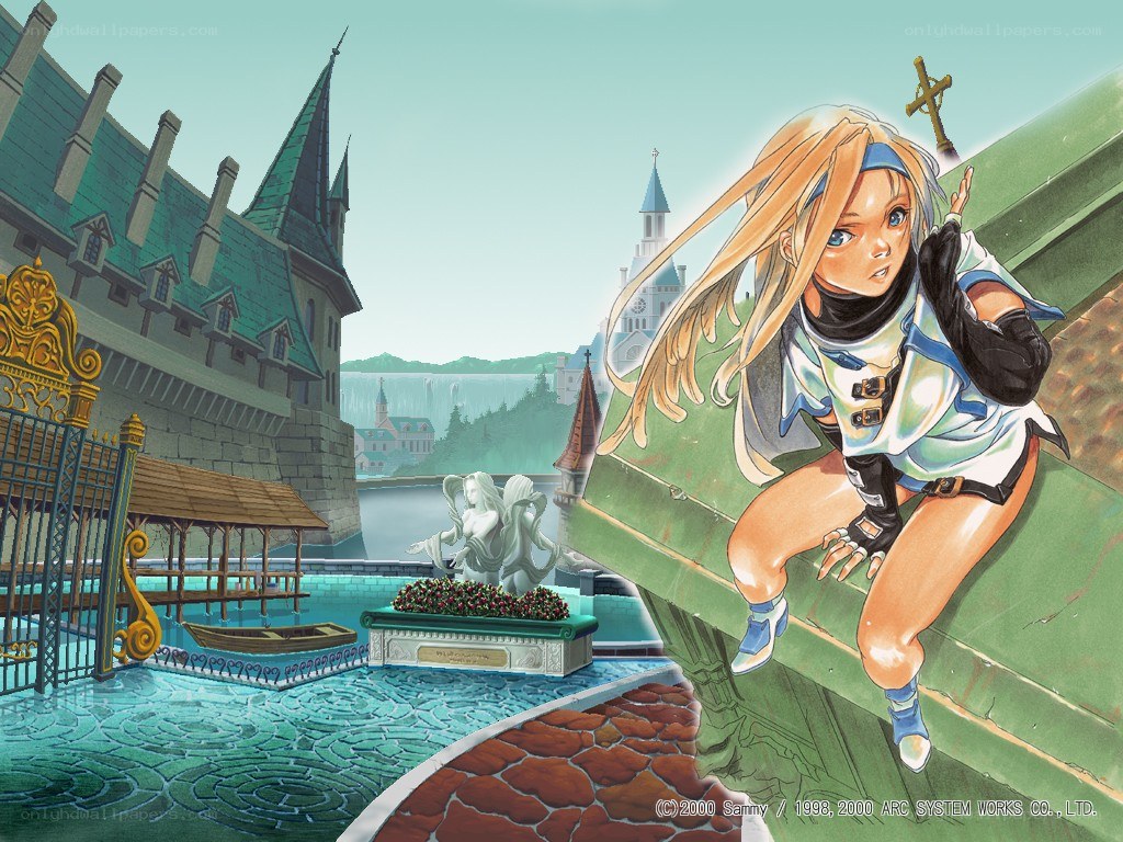 anime girl on castle wall