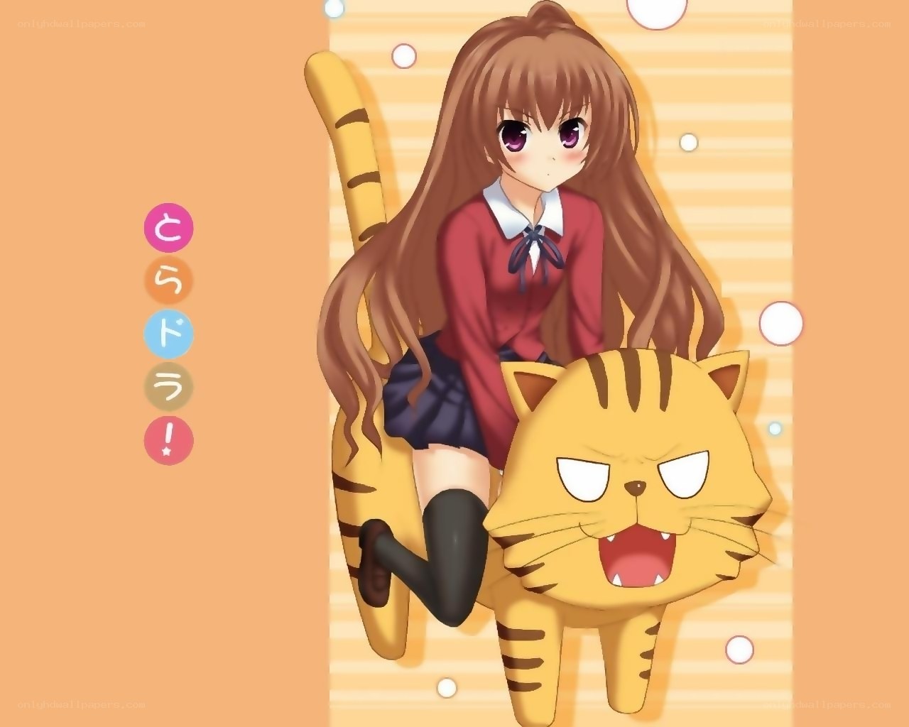anime girl on cat