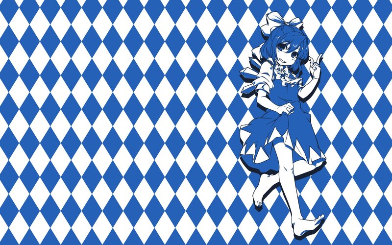 anime girl on checkered background