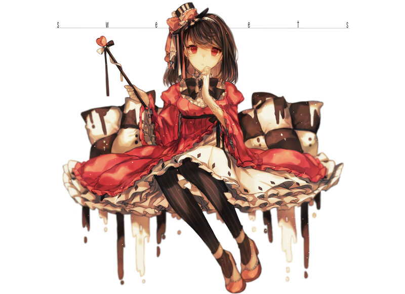 Anime Girl on Chocolate Bench