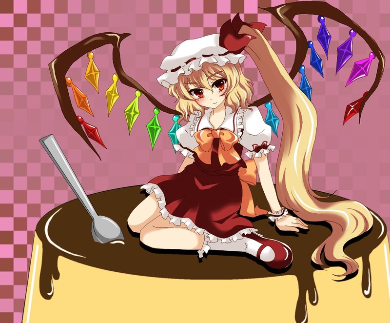 anime girl on chocolate cake