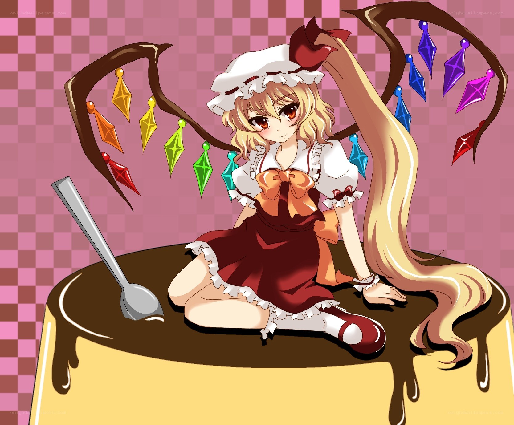anime girl on chocolate cake