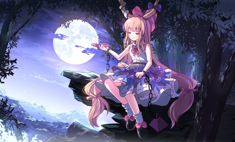 Anime Girl on Cliff — Purple