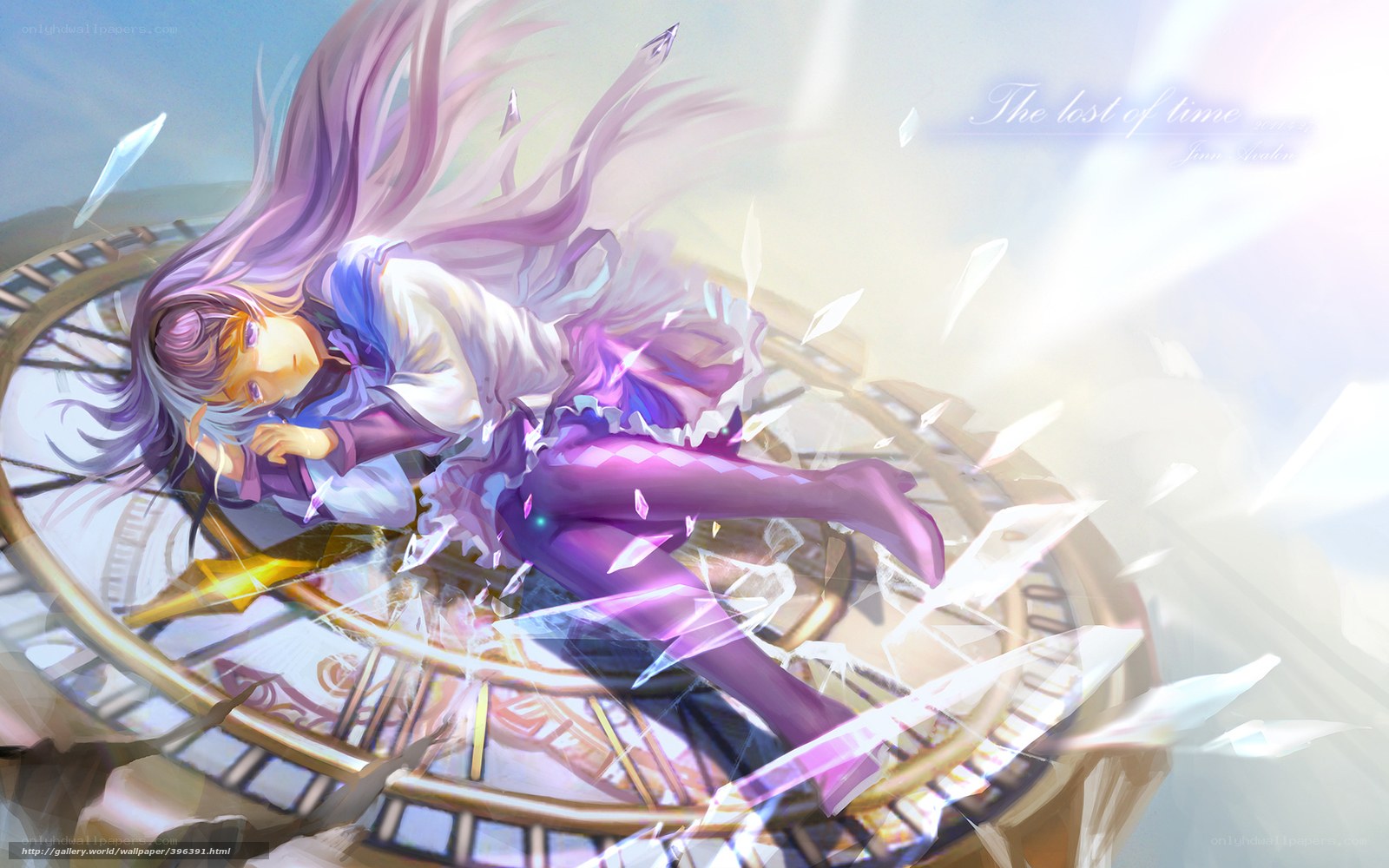 Anime girl on clock face