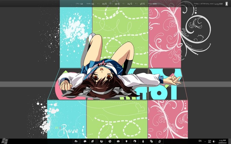 anime girl on colorful blocks