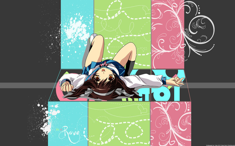 anime girl on colorful blocks