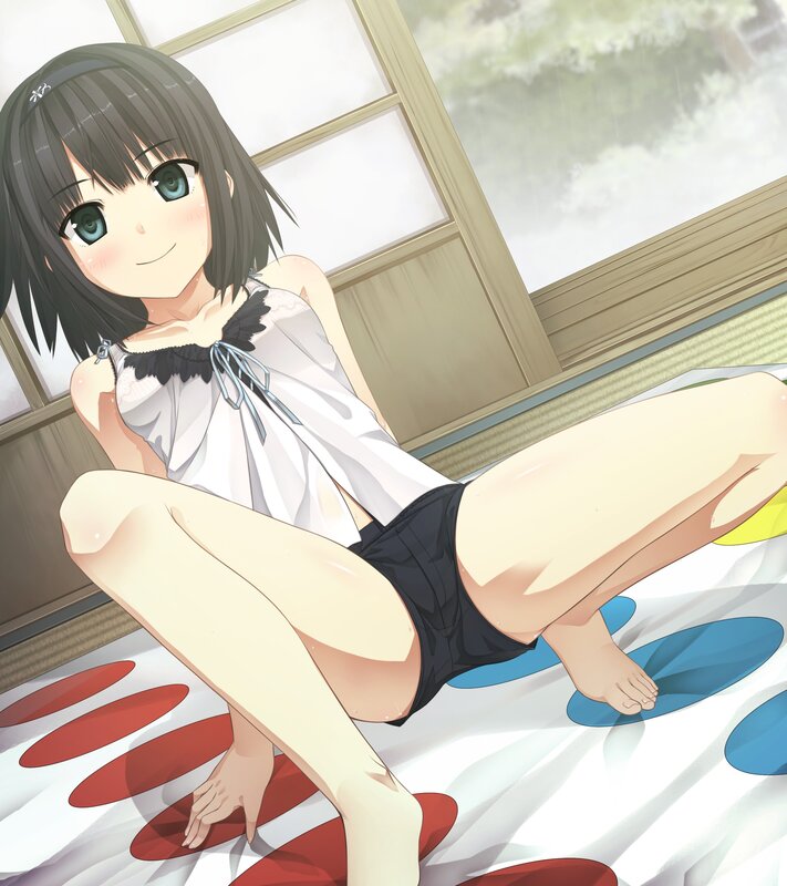 anime girl on colorful mat