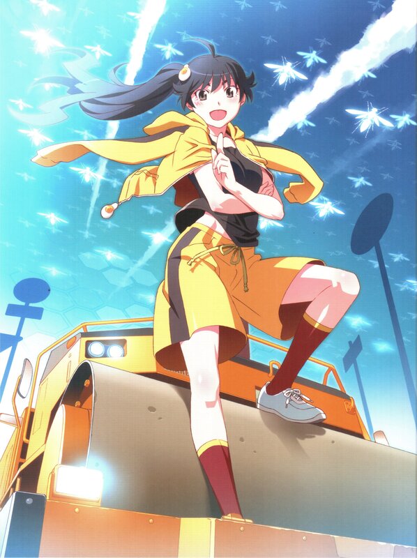 anime girl on construction vehicle