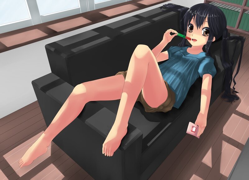 Anime girl on couch