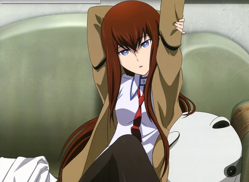 Anime Girl on Couch — Brown, Neutral