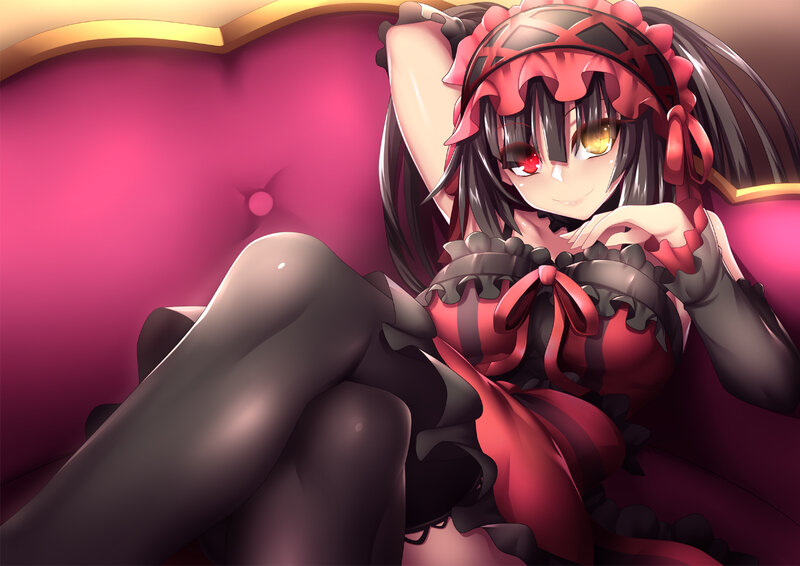 Anime Girl on Couch — Pink, Seductive
