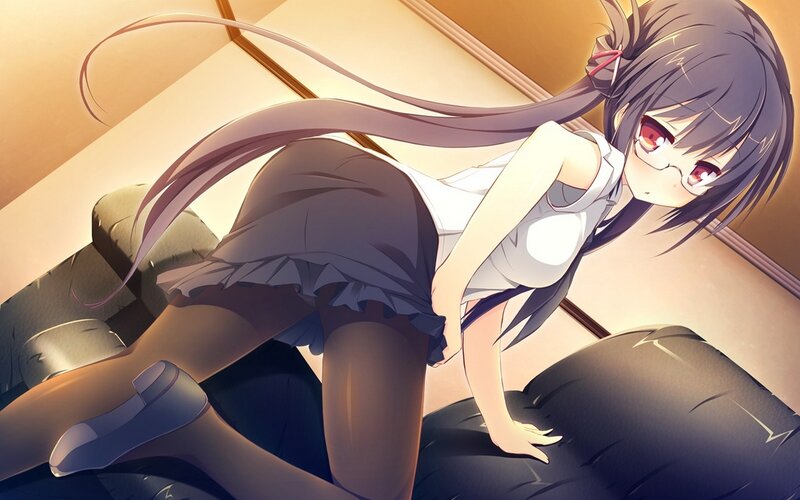 Anime Girl on Couch — Purple, Calm, Night