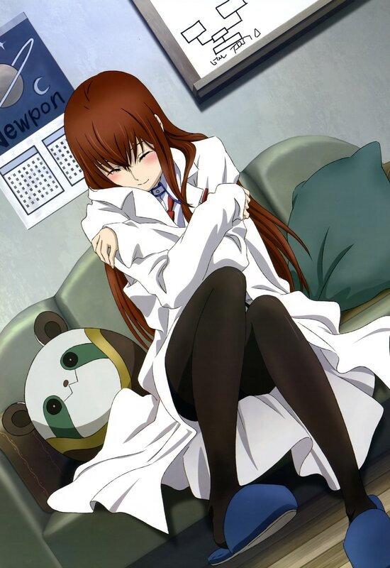 Anime Girl on Couch — White, Calm, Pillow
