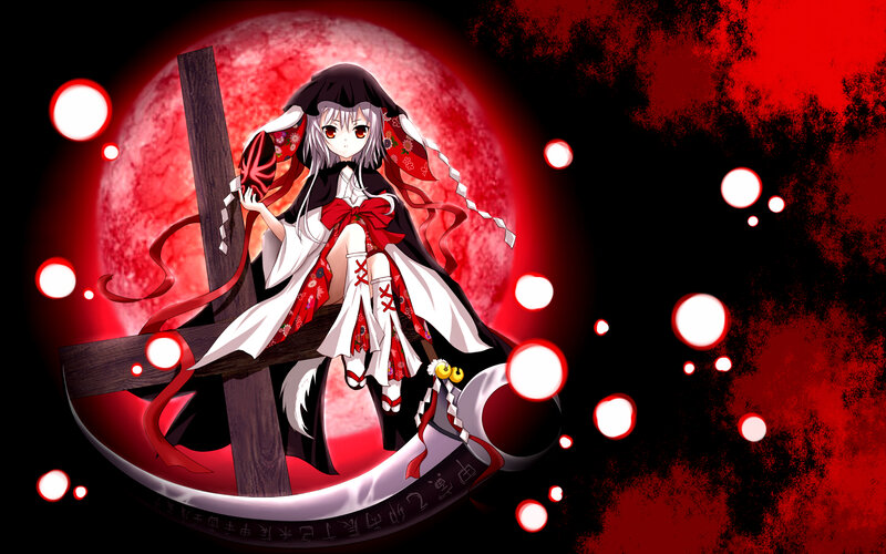 Anime Girl on Cross — Red