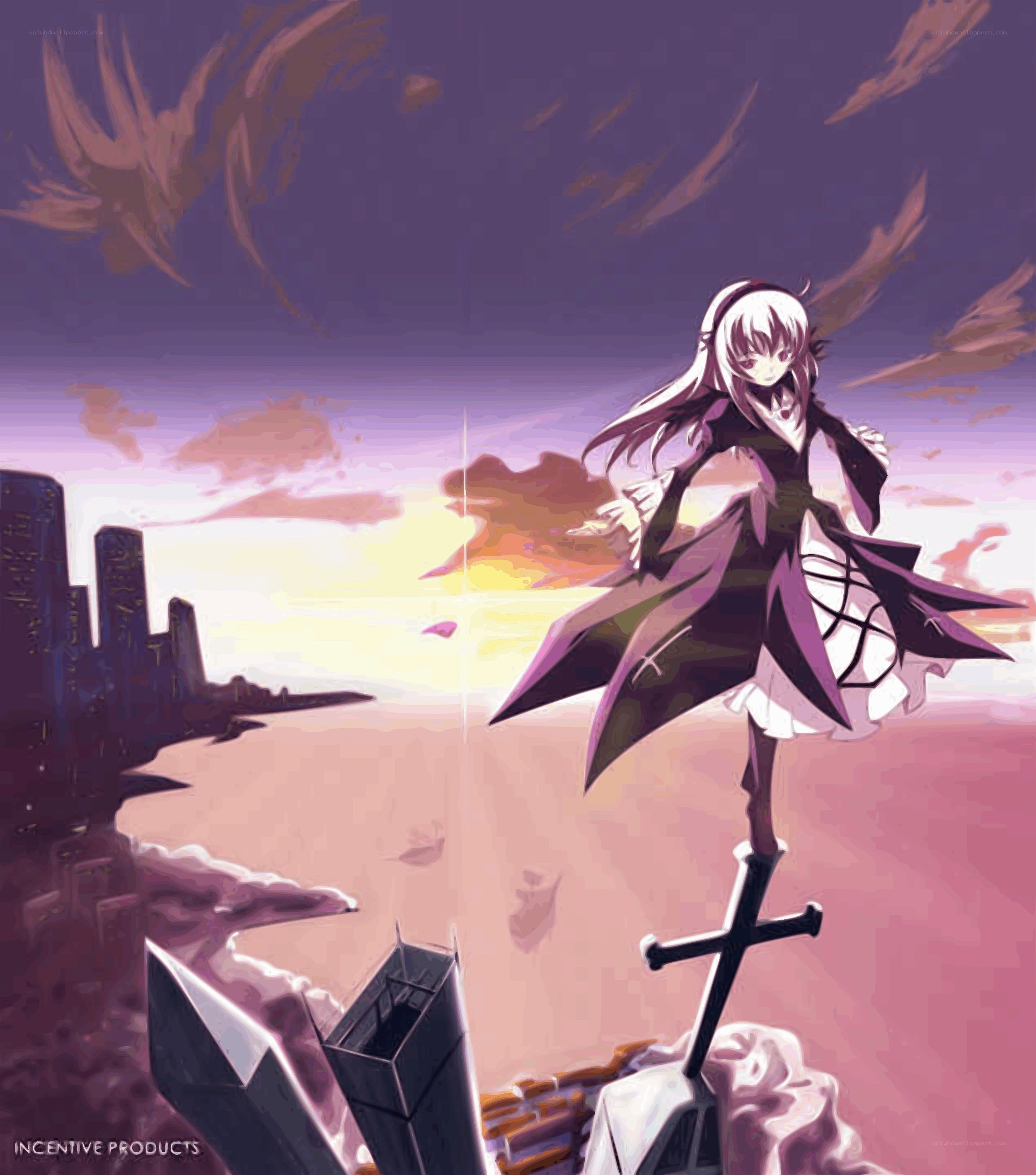 anime girl on cross
