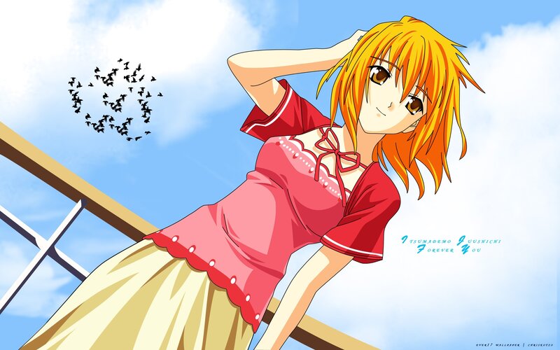 Anime Girl on Deck — Blue