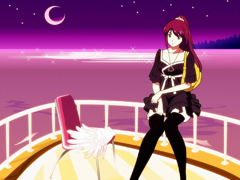 Anime Girl on Deck — Purple