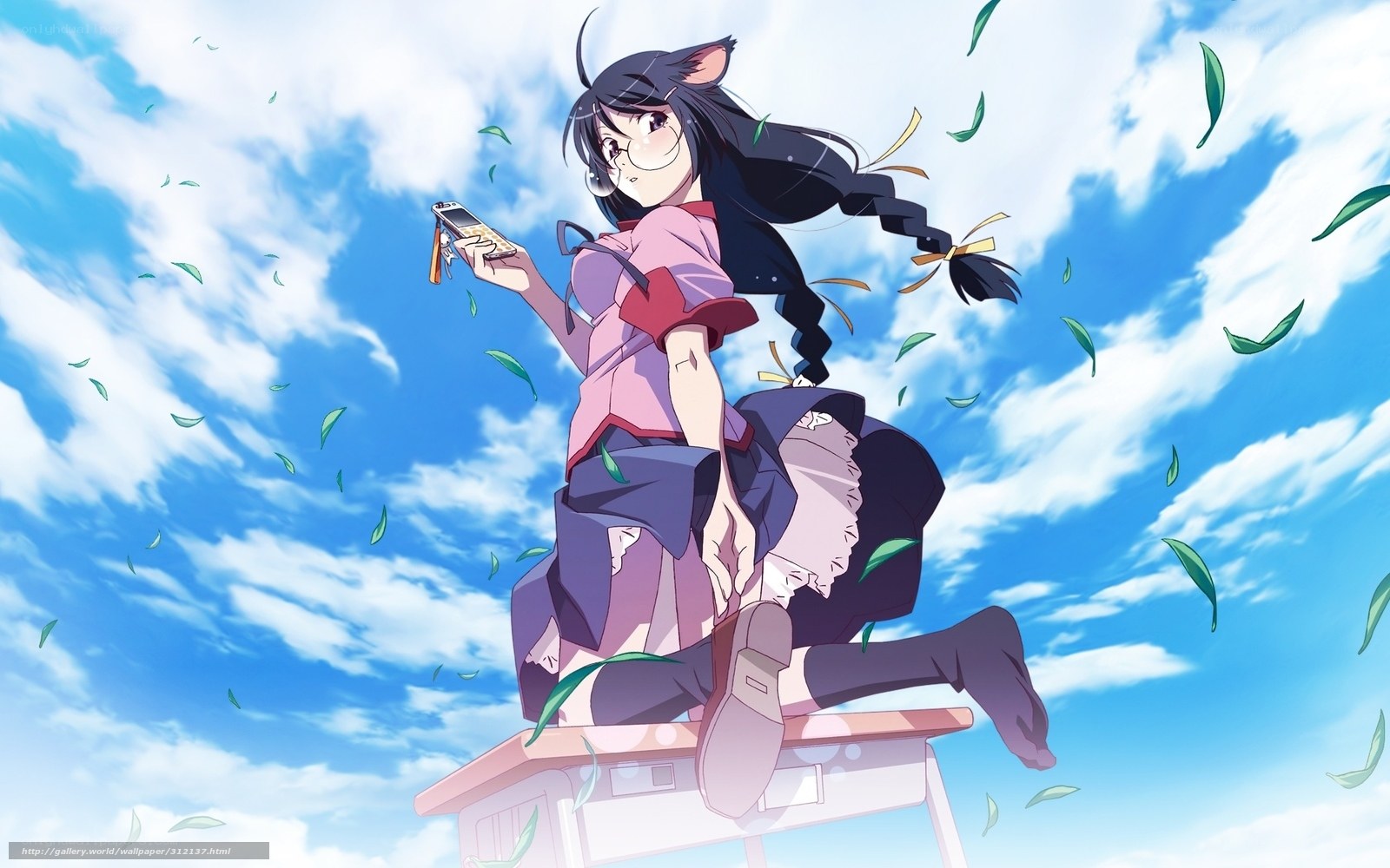 anime girl on desk