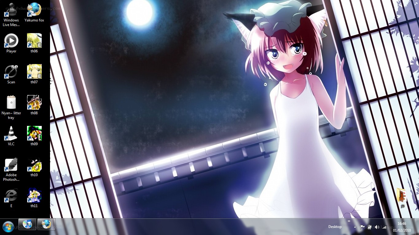 anime girl on desktop