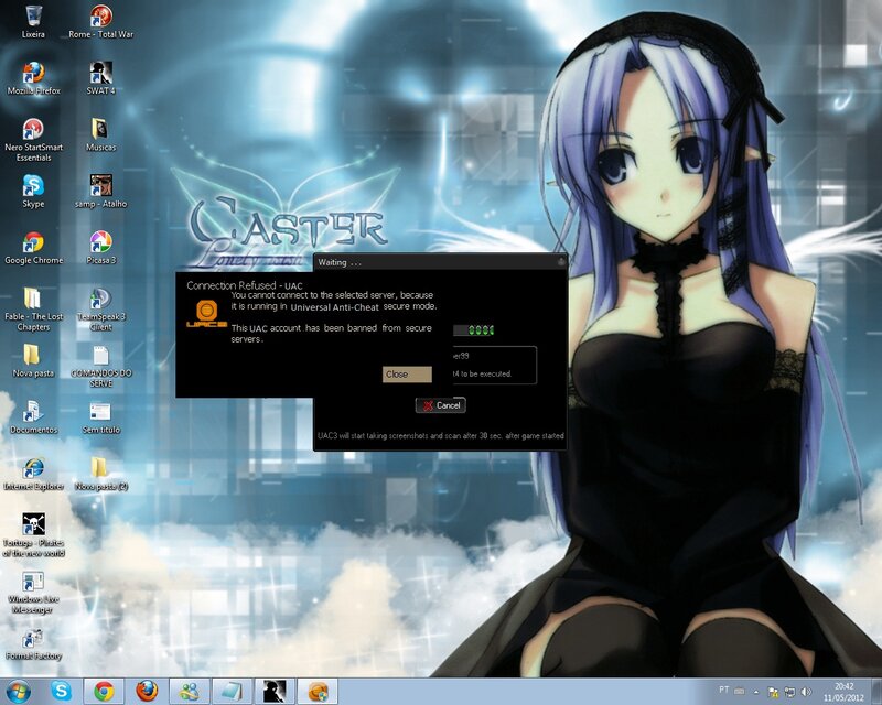 Anime Girl on Desktop — Blue