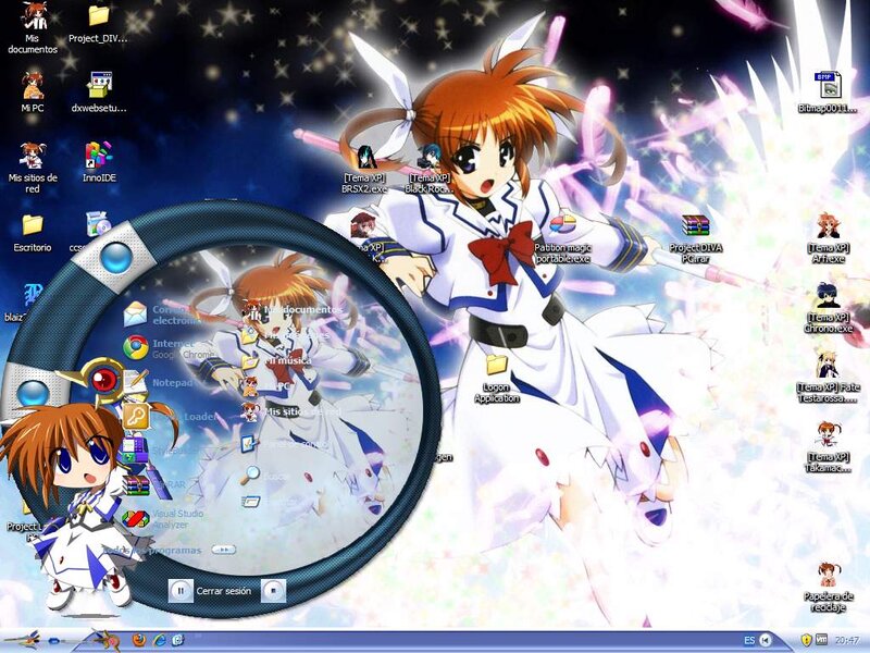 Anime Girl on Desktop — White
