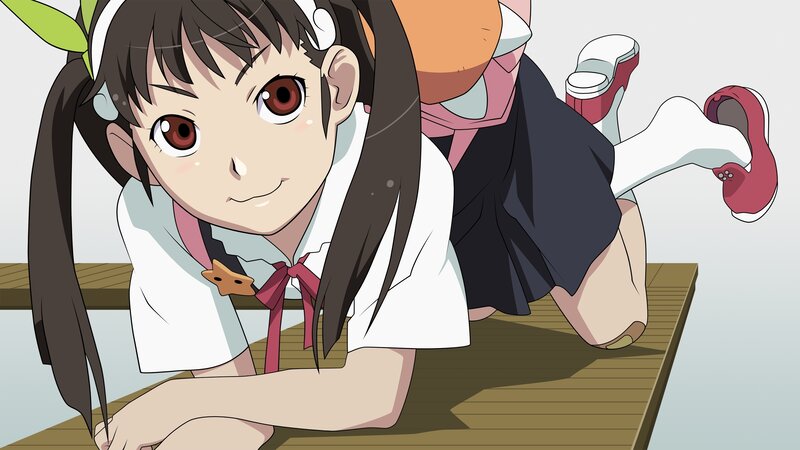 Anime Girl on Dock — White
