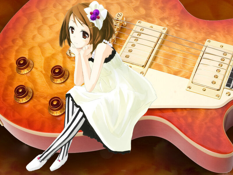 Anime girl on electric guitar