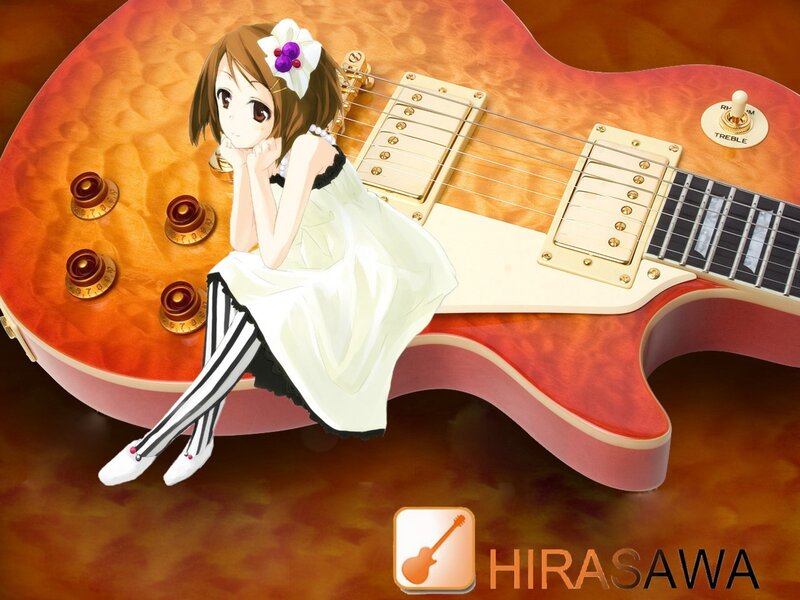 anime girl on electric guitar