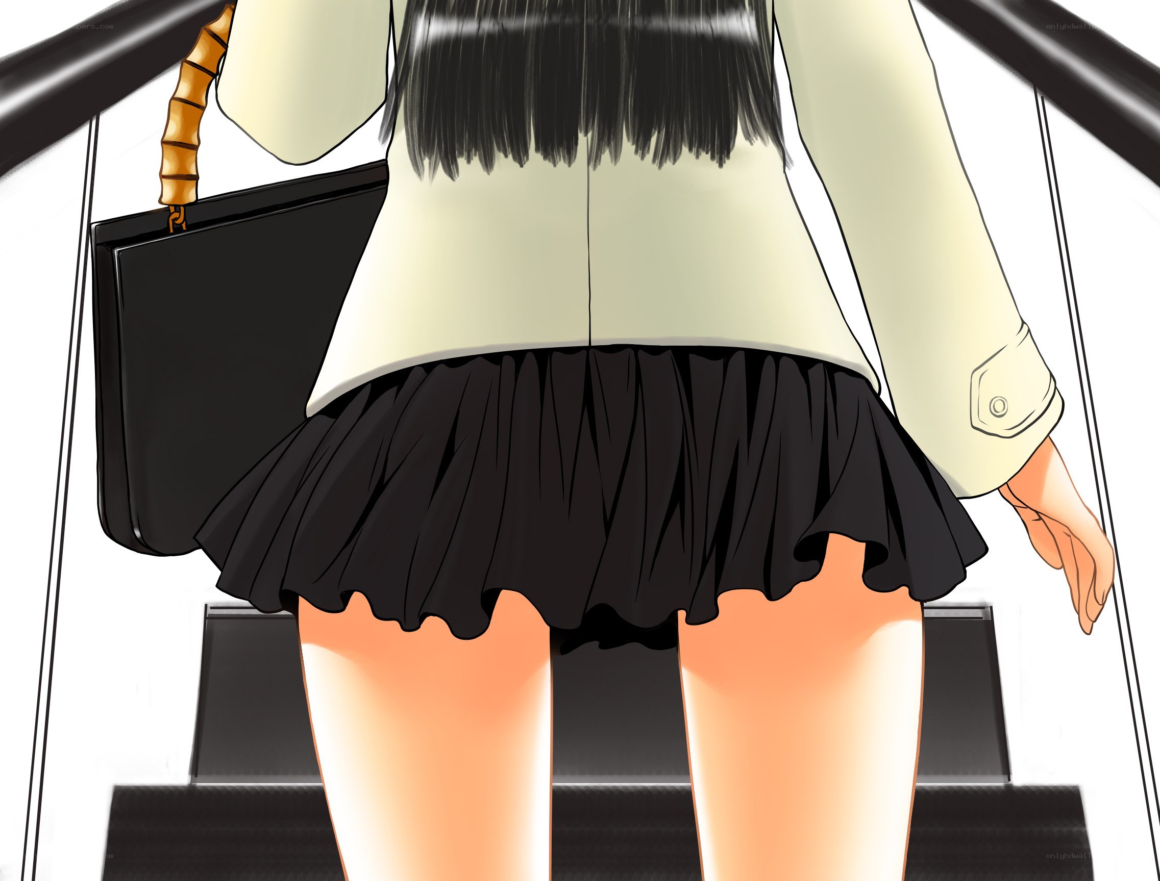 anime girl on escalator