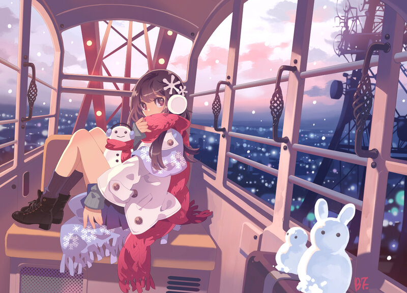 Anime girl on ferris wheel