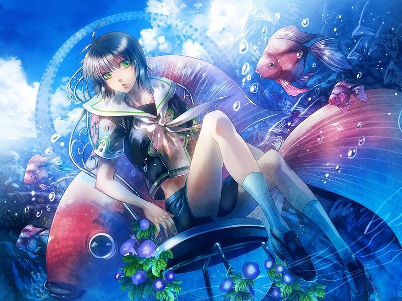 Anime Girl on Fish
