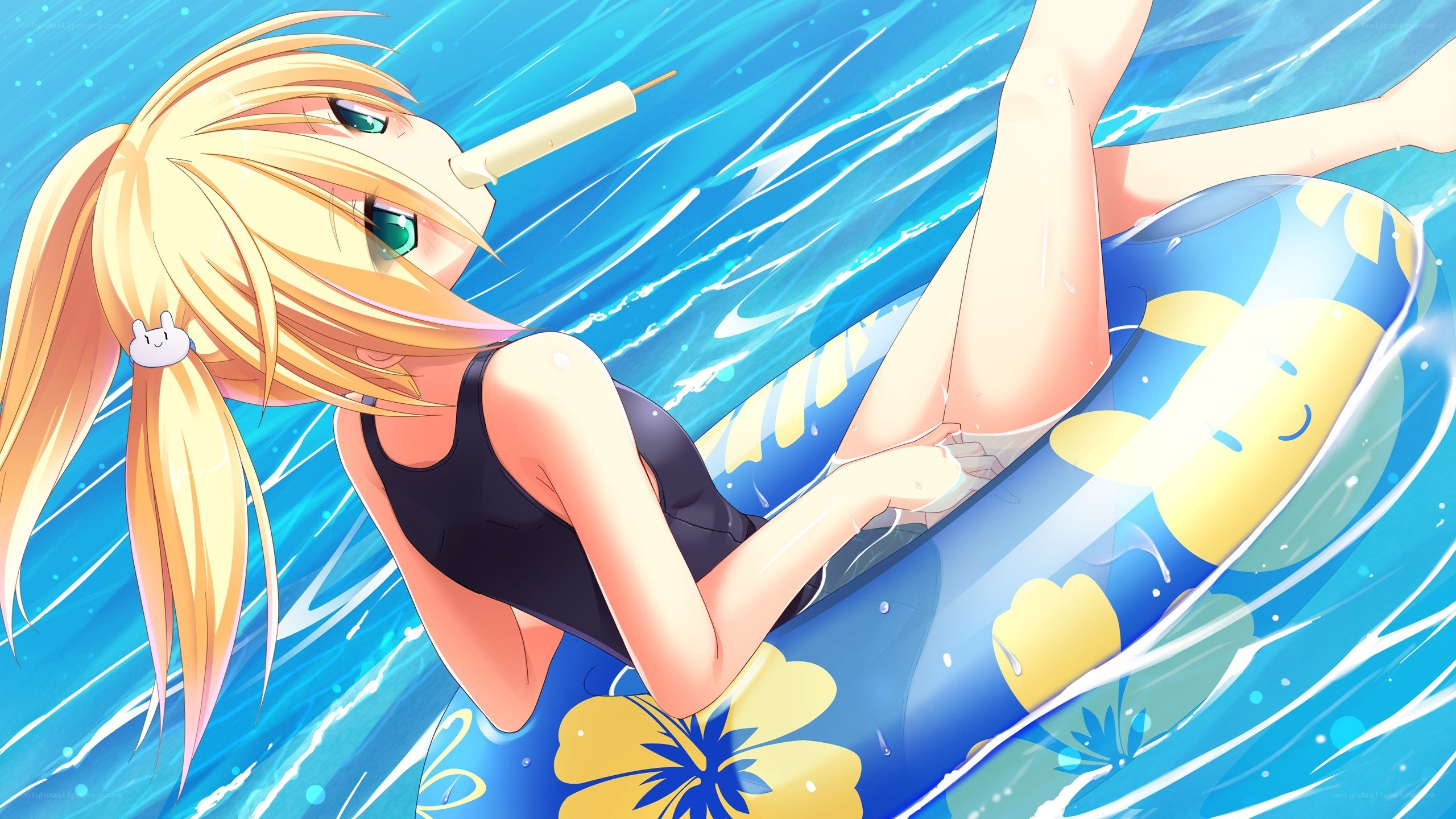 anime girl on floatie