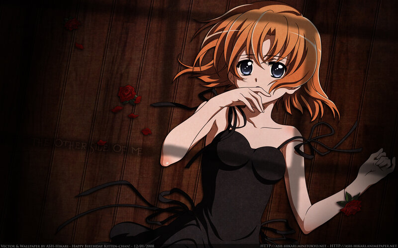 Anime Girl on Floor — Brown, Dramatic