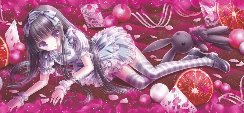 Anime Girl on Floor — Pink, Dreamy