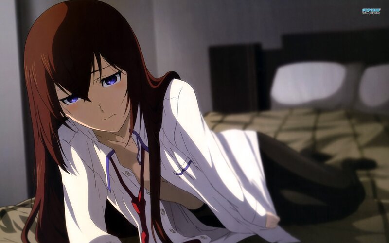 Anime Girl on Floor — White, Dramatic