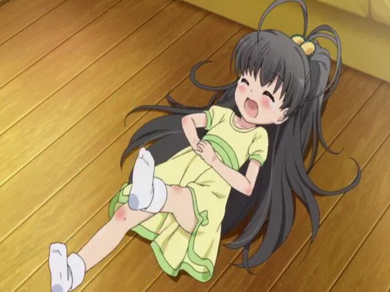 Anime Girl on Floor — Yellow