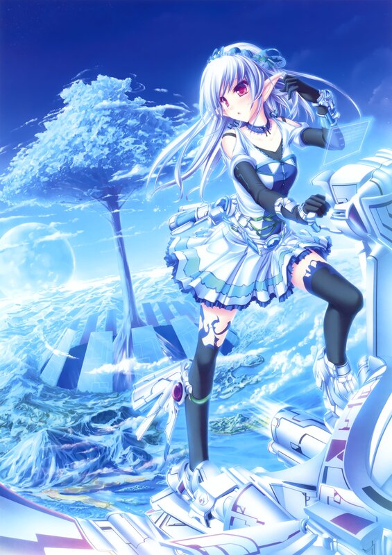 anime girl on futuristic platform