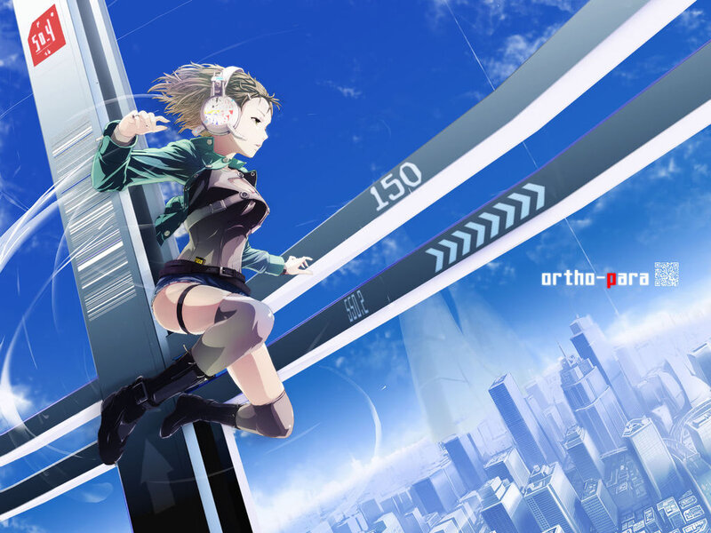 anime girl on futuristic track