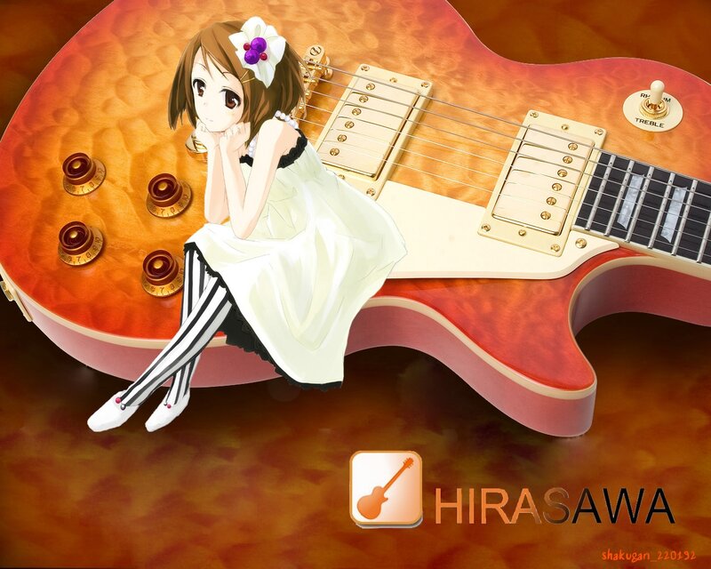 Anime Girl on Guitar — Orange