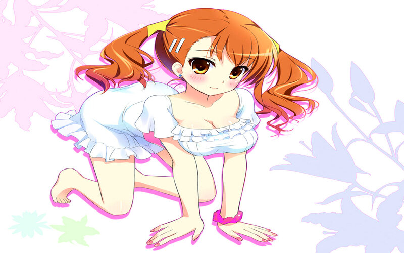 Anime Girl on Hands and Knees — Orange