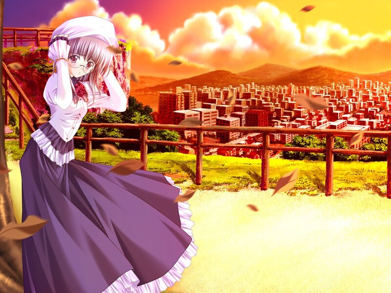 Anime Girl on Hill — Purple
