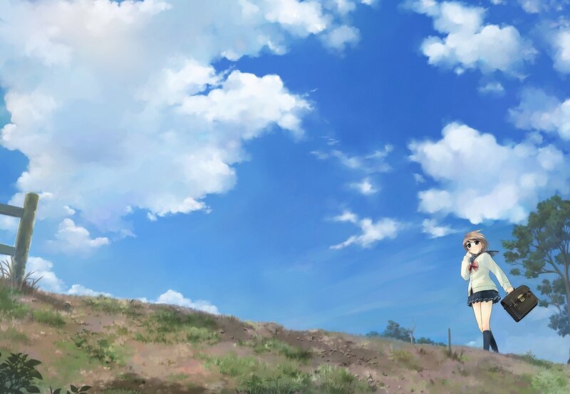 Anime Girl on Hill