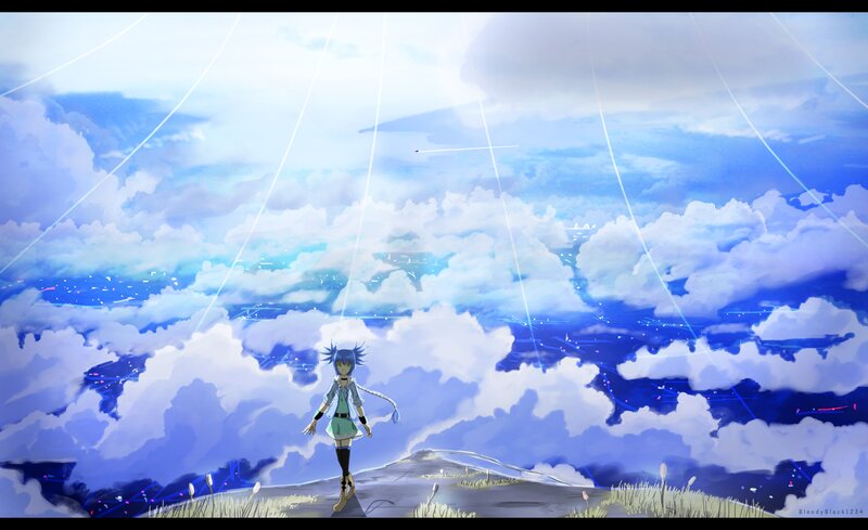 Anime Girl on Hilltop