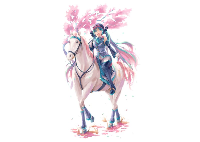 Anime Girl on Horse — Pink