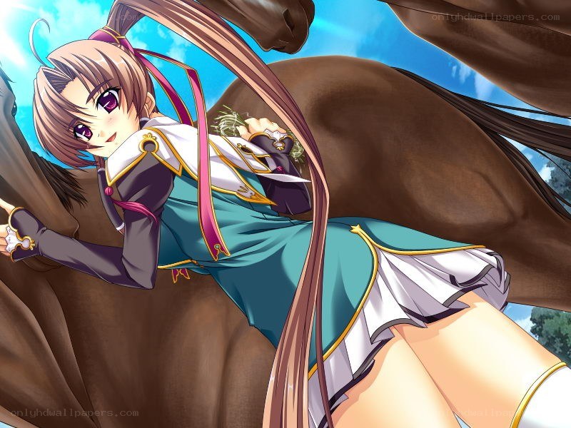 anime girl on horseback