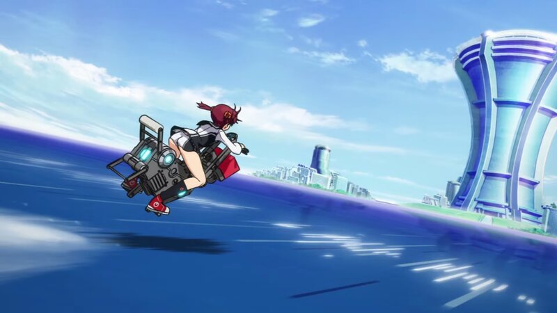 Anime Girl on Hoverbike — Blue