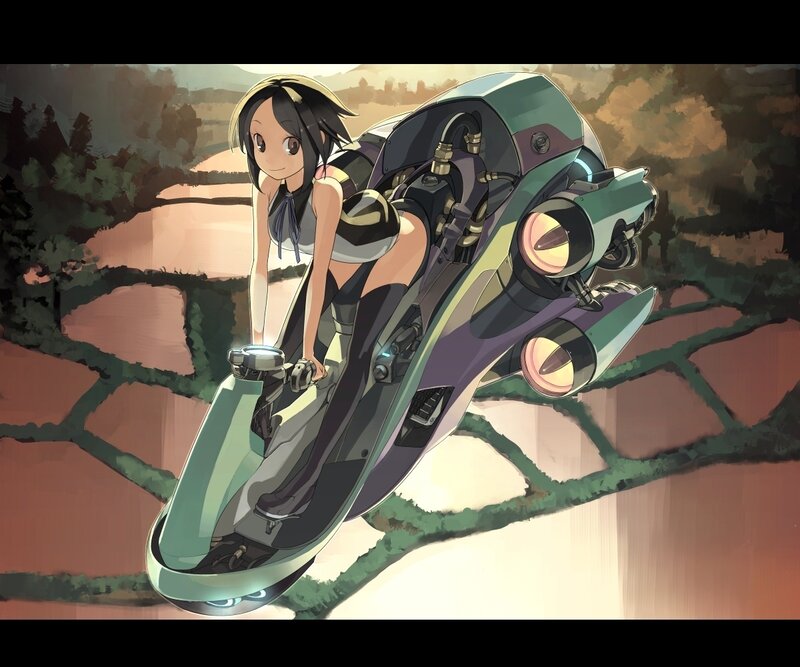 Anime Girl on Hoverbike