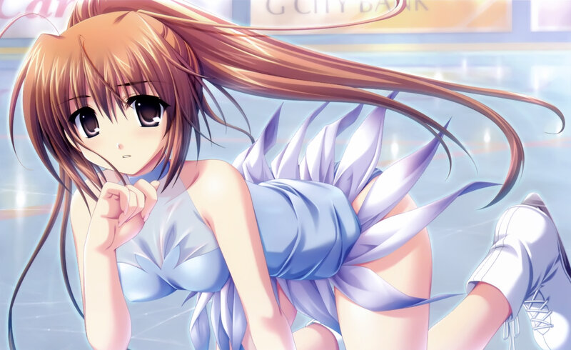 Anime Girl on Ice — Blue, Calm