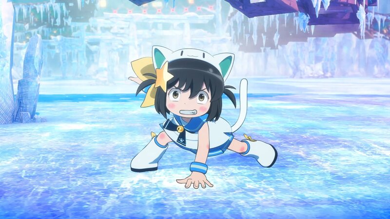 Anime Girl on Ice — Blue, Cold