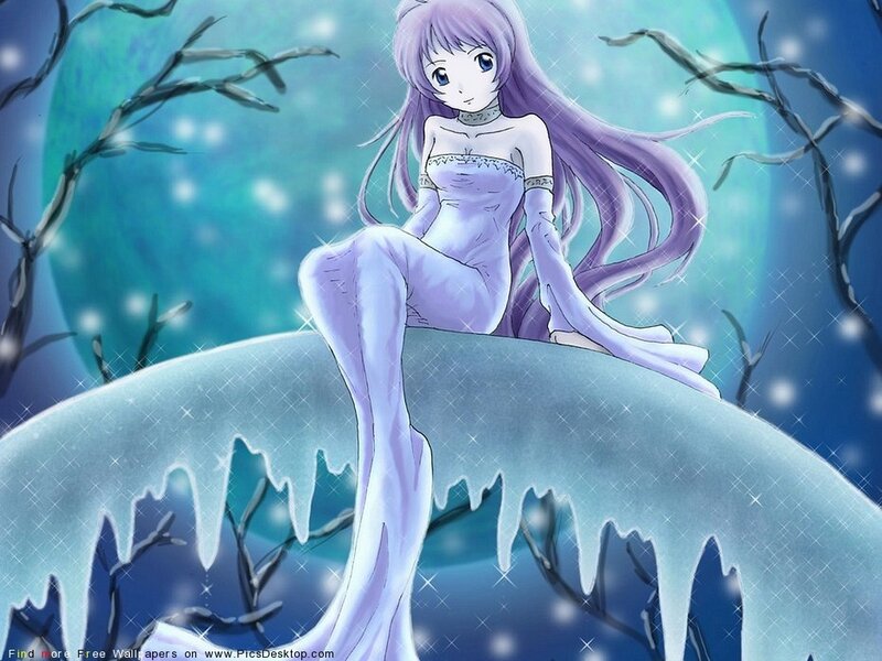 Anime Girl on Ice — Blue